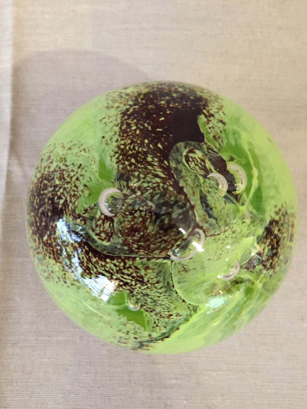 Sulfure vert et marron verrerie d'art de toul