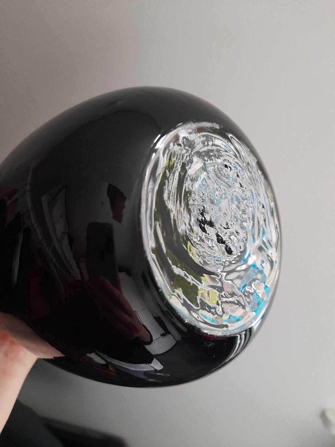 Large Italian handcrafted glass vase Empoli