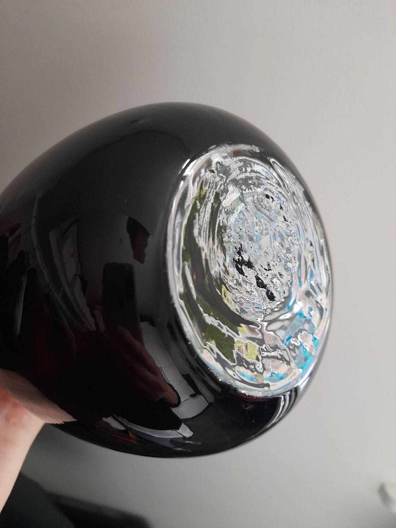 Grand vase en verre artisanal italien Empoli
