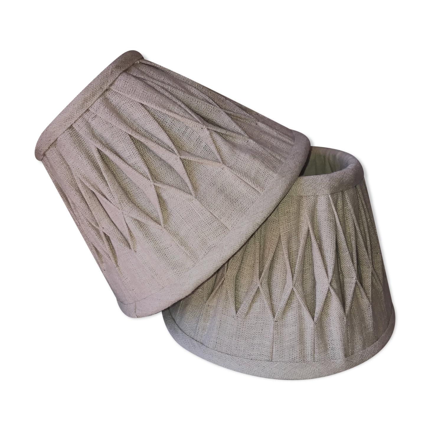 Pair of linen lampshades