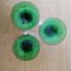 3 twisted green stemmed glasses for Alsace wine, 20 cl
