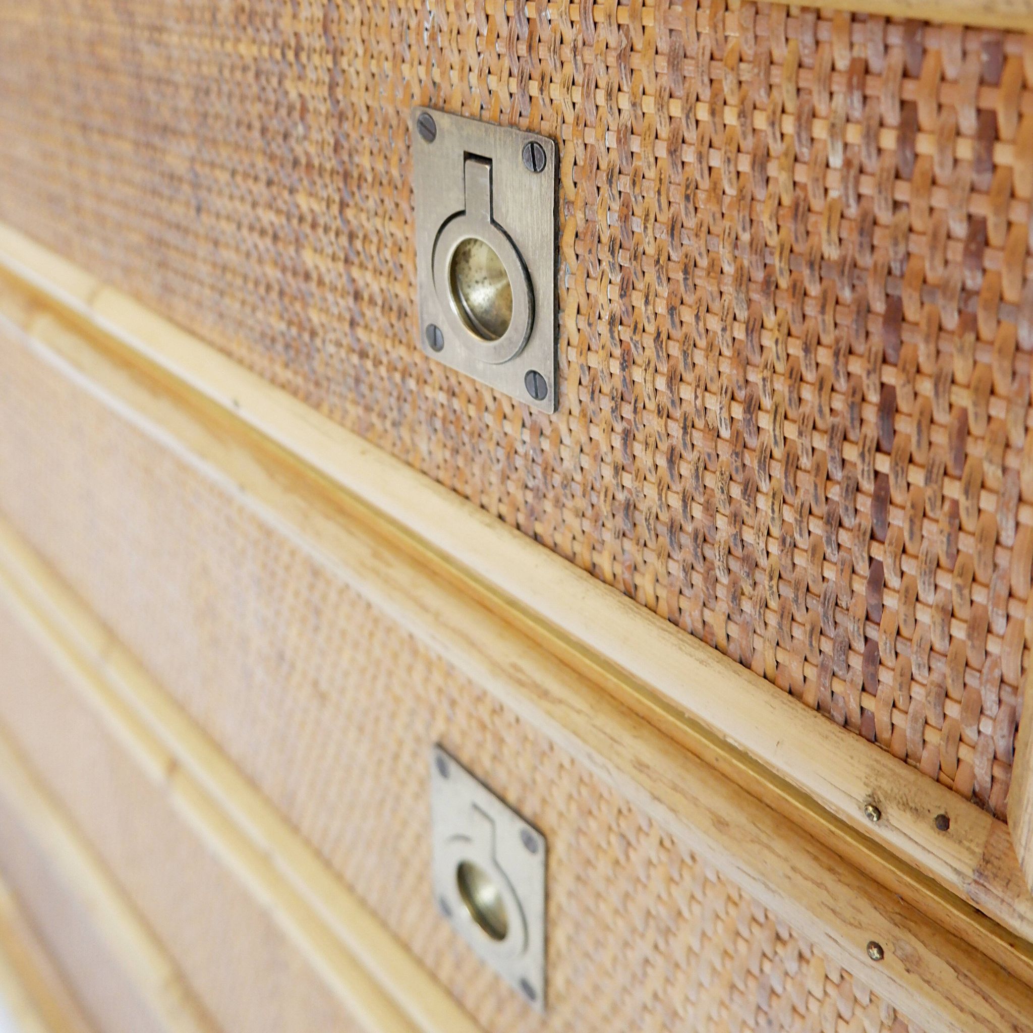 Dal Vera chest of drawers in bamboo and wicker/rattan, Italy 1960s
