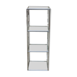 Designer chrome column display shelf - 1970s