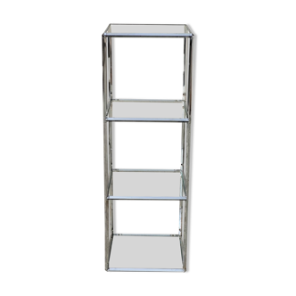 Designer chrome column display shelf - 1970s