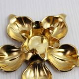 Pair of brass "flower" candlesticks