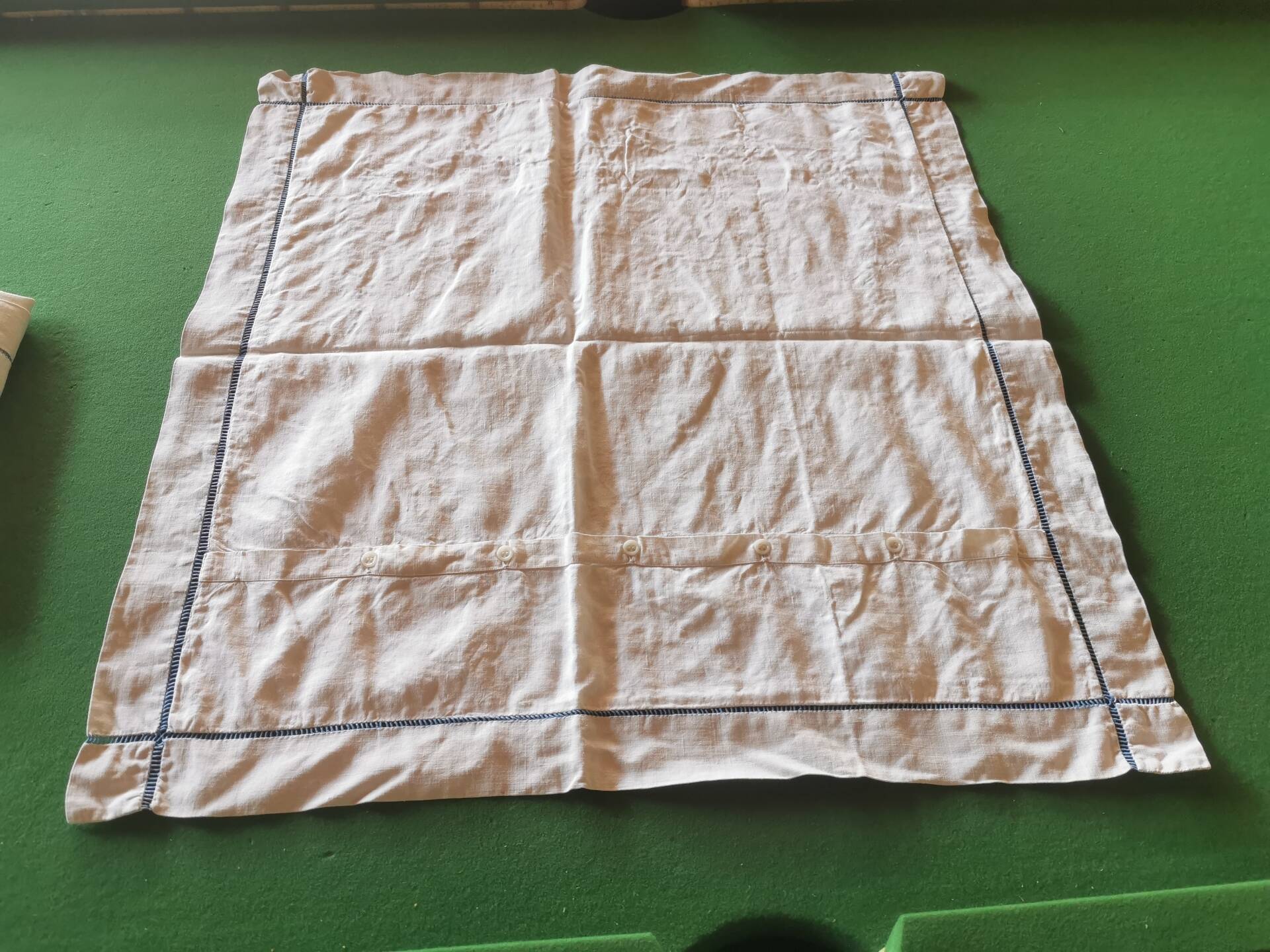 Pair of antique linen pillowcases with monogram