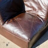 Modular sofa made up of 3 leather armchairs. Circa 1970