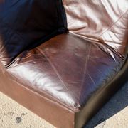 Modular sofa made up of 3 leather armchairs. Circa 1970
