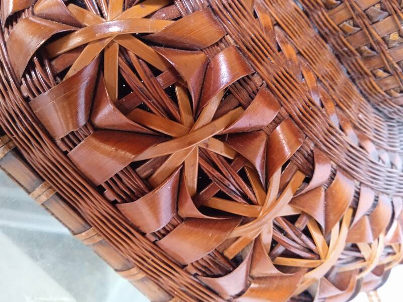 Cup / basket ikebana japan bamboo braided XXth