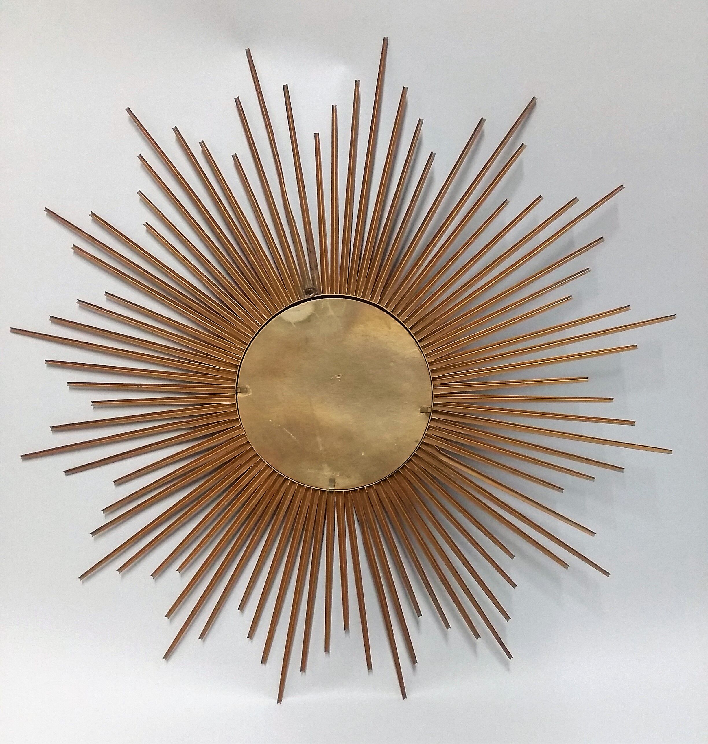 Mirror sun gold metal Chaty Vallauris 85x24cm