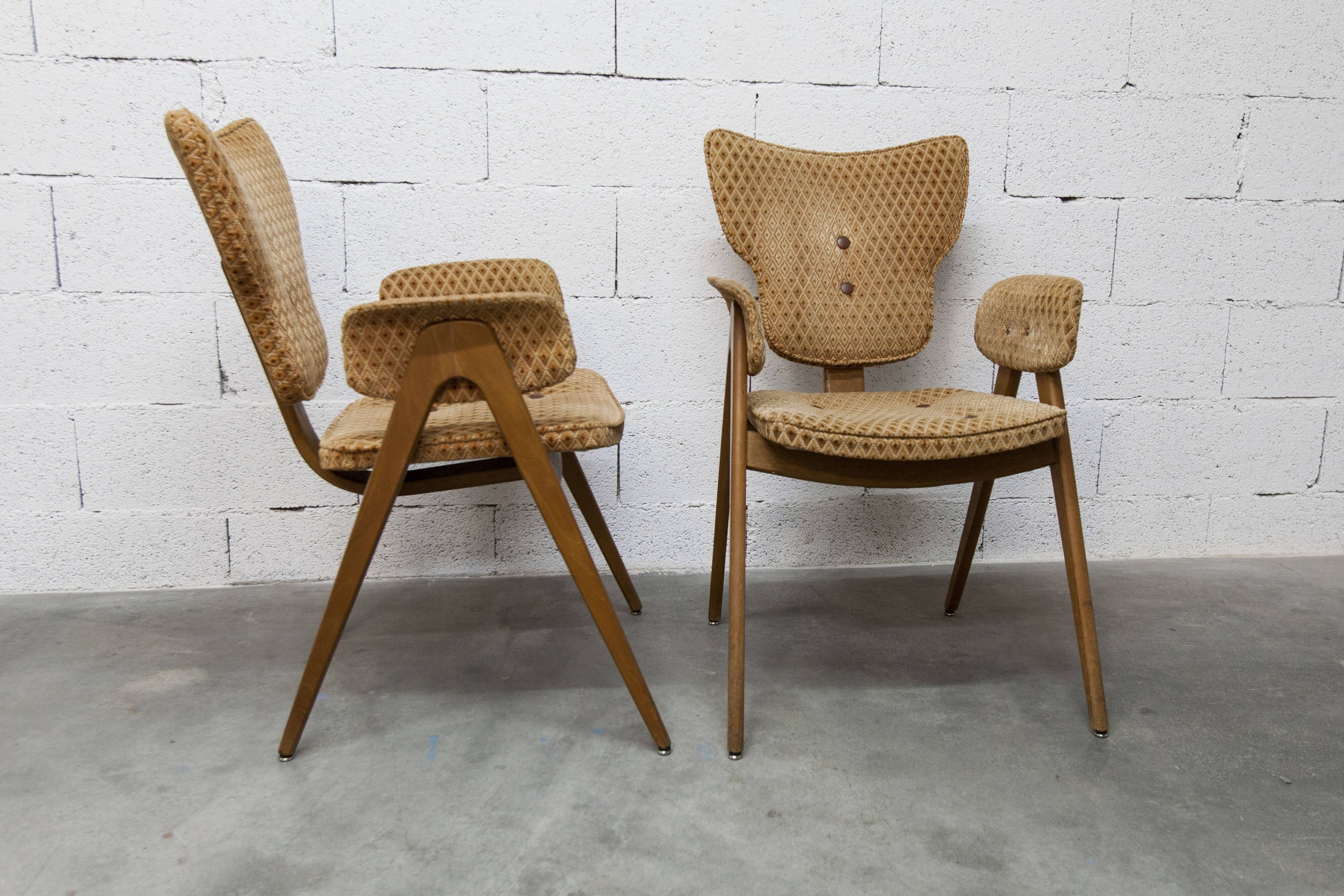Pair of Lounge chairs by Roger Landault, ABC edition, 1950.