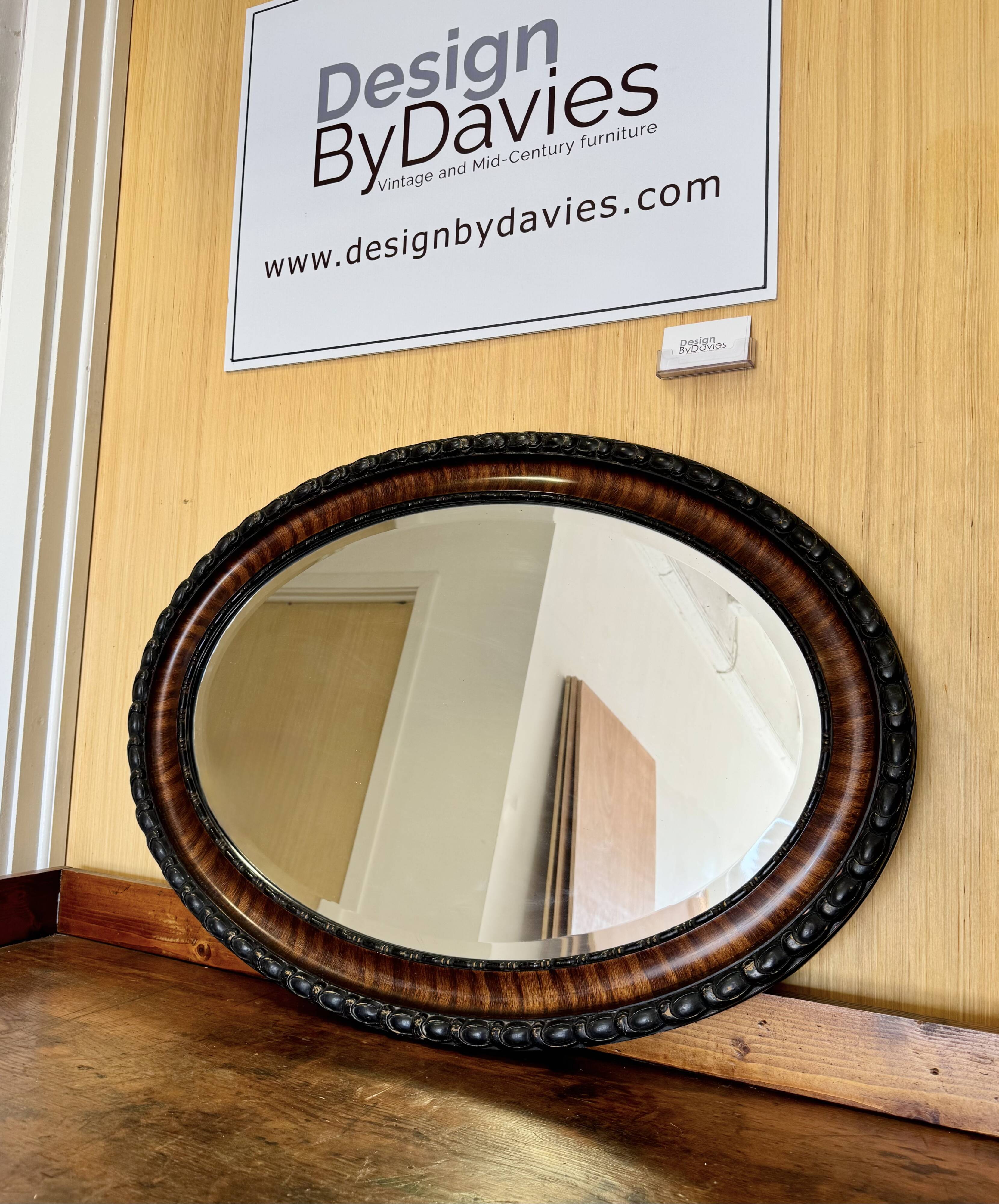 Edwardian Oval Wall Mirror Bevelled Edge