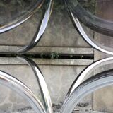 Smoked glass and chrome round table 1970