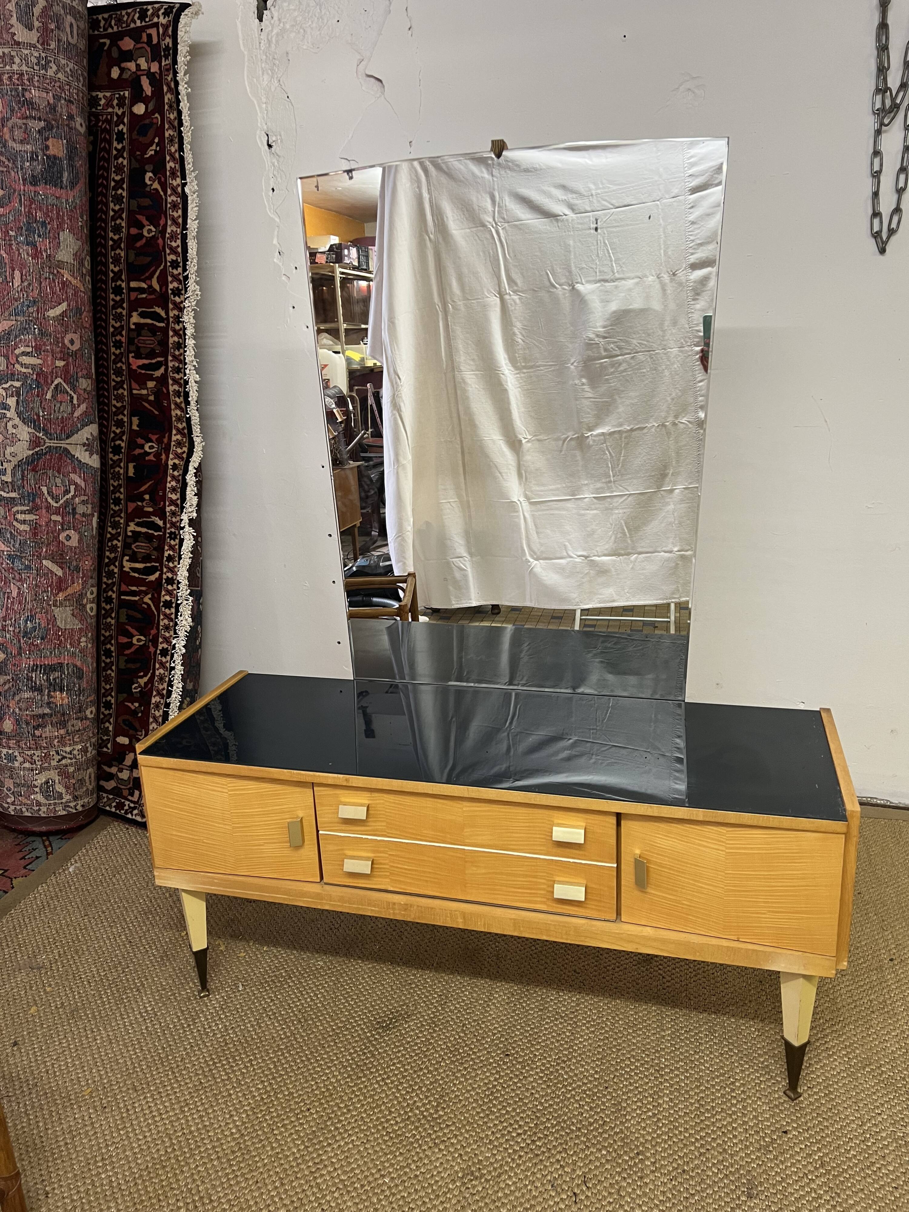 Vintage dressing table from the 50s in birch wood
