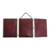 Triptych barber mirror with chain with clasp 1930s 40s
