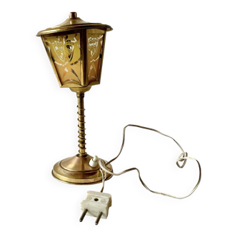 Petite lampe réverbère en laiton - 1950