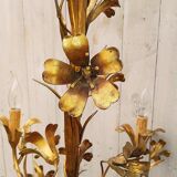 Chandelier 5 lights, gold leaf