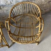 Vintage 1970s wicker armchair