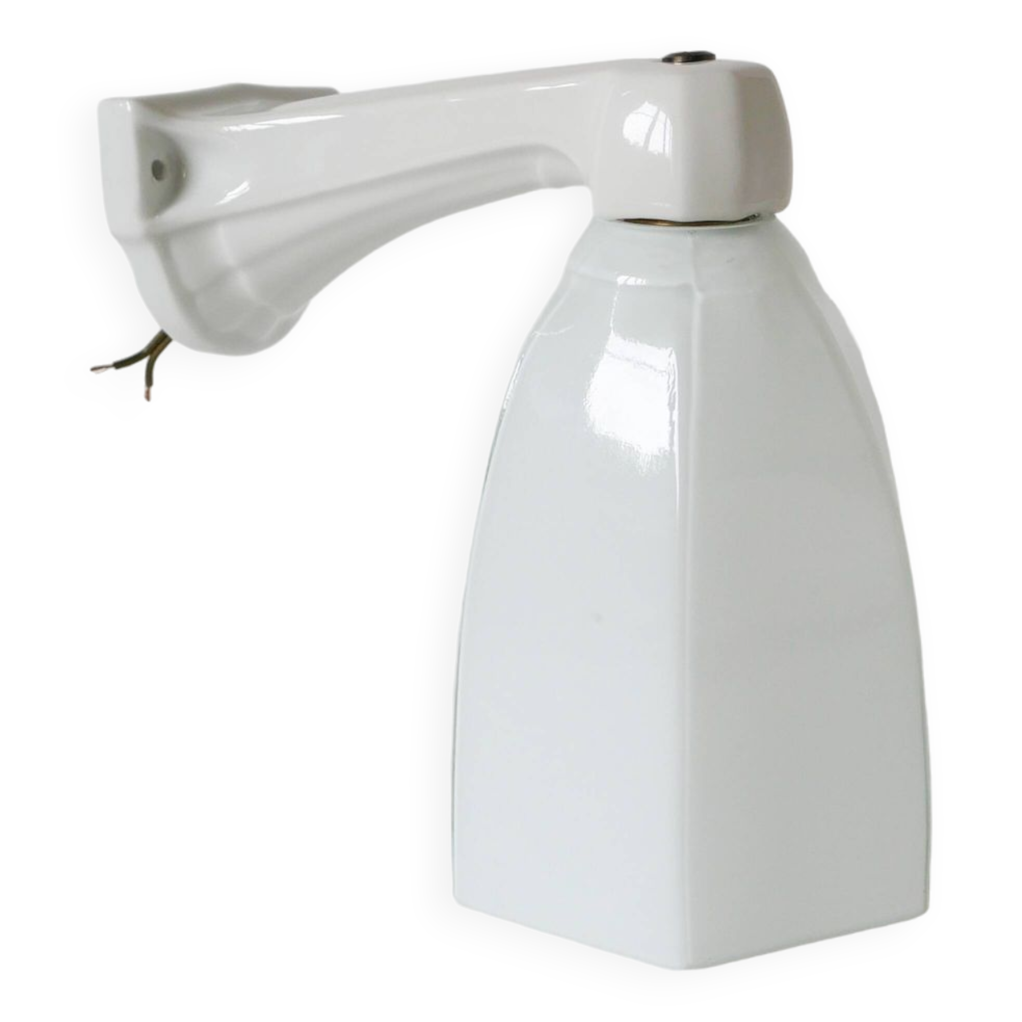 graphic art deco wall light and 20th century porcelain support