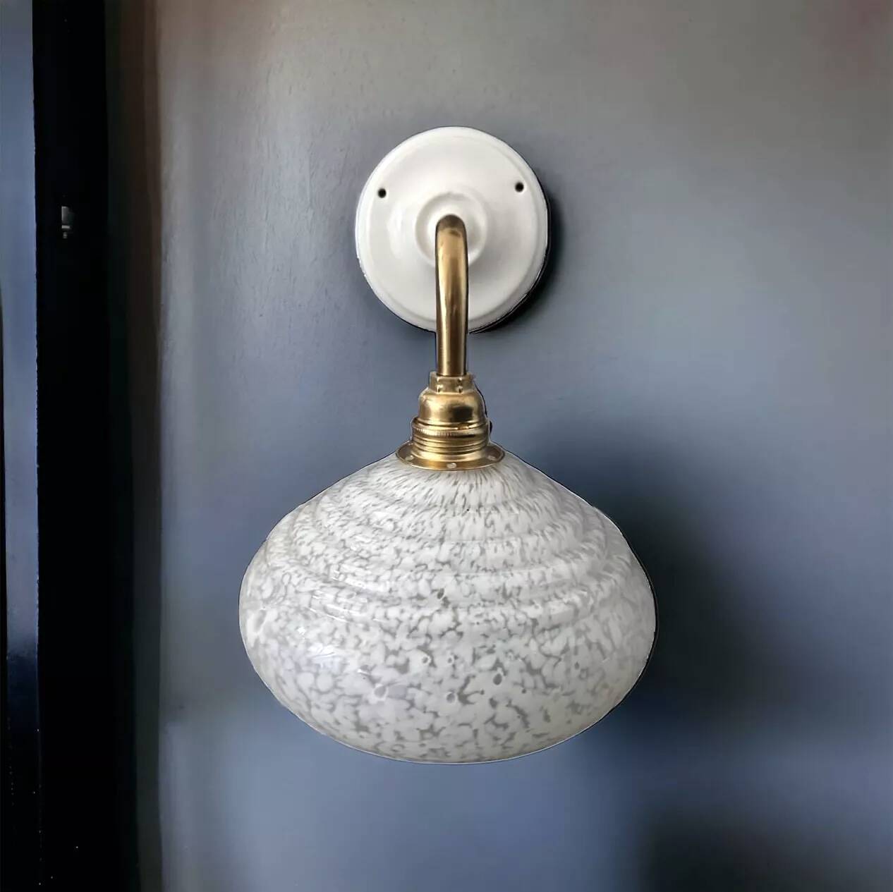 White speckled Clichy glass wall light