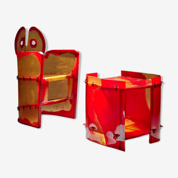 Armchair and table from the series 'Nobody's Perfect', Gaetano Pesce, 2003 /2005