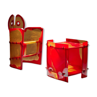 Armchair and table from the series 'Nobody's Perfect', Gaetano Pesce, 2003 /2005