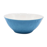 Salad bowl in earthenware Digoin Sarreguemines trompe l'oeil basket in blue