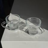 Set of 9 vintage Italian cups with metal handles.