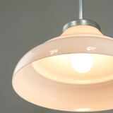 Mid-century Italian Aluminum and Glass Pendant Lamp