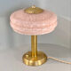 Art Deco mushroom table lamp, powdered pink Clichy glass