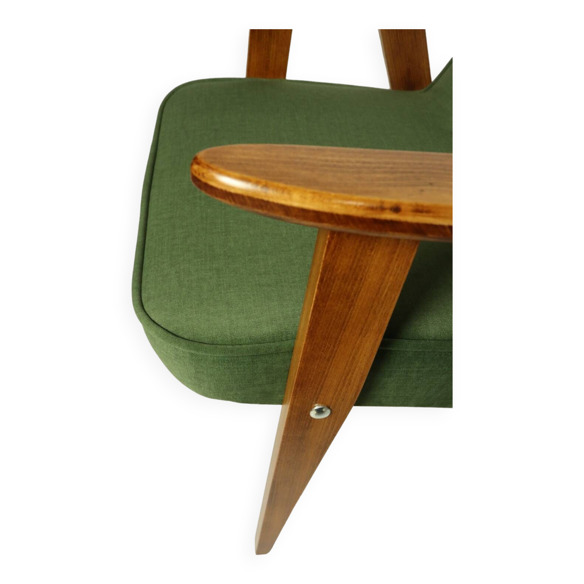 Fauteuil rétro styl scandinave bouteille verte 1962 design milieu de siècle chaise en bois fauteuil de salon patio Boho