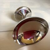 6 footed bowls with silver frieze in metal for ice.