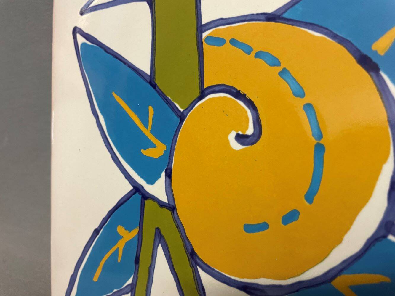 Limited Edition Portuguese Serigraphic Ceramic Tile Viuva Lamego