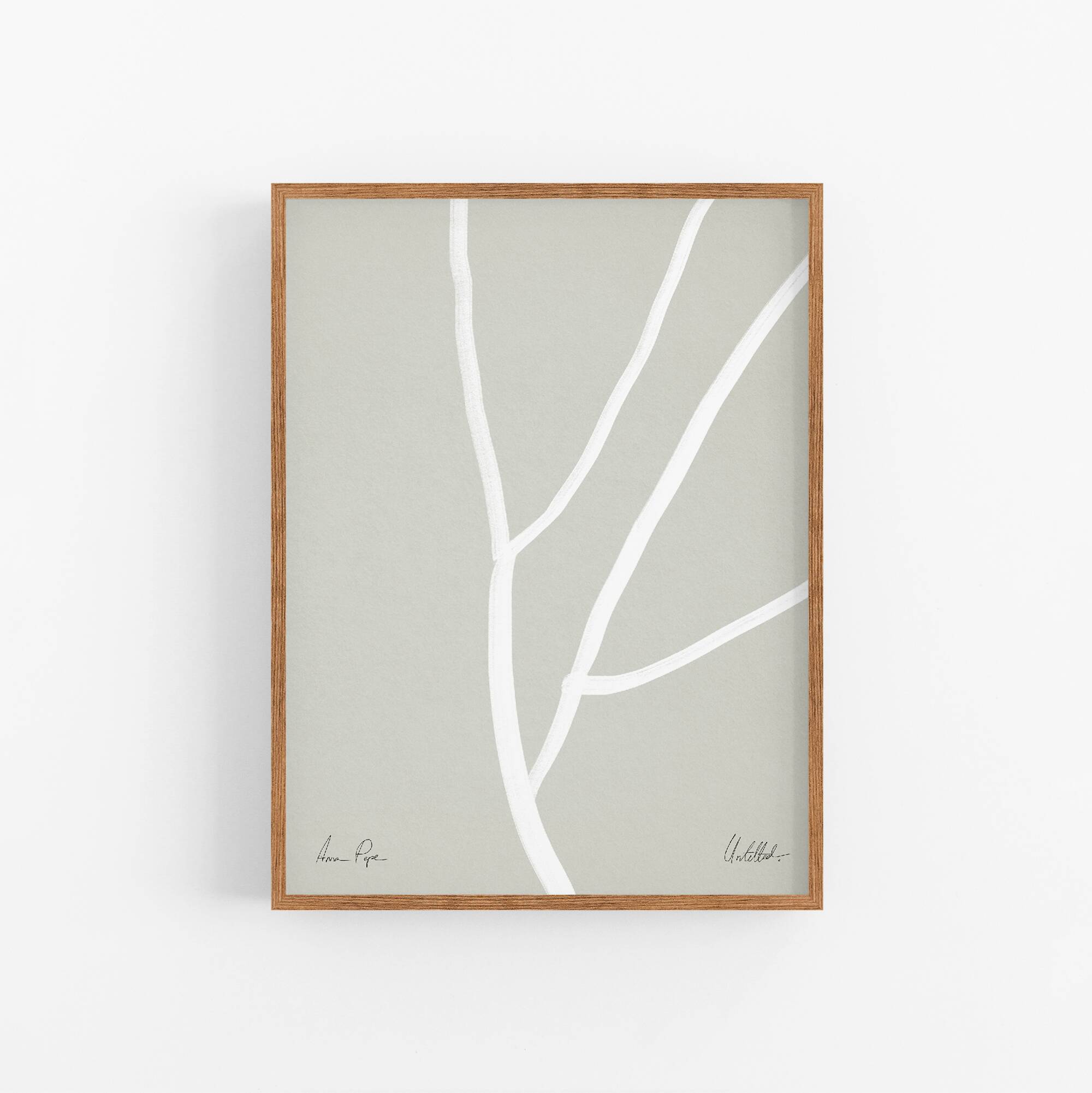 Botanical illustration white lines 50x70cm