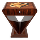 Table d’appoint Art Déco en bois de hêtre avec motif