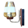 Danish modern teak and amber glass wall sconce, 1960s