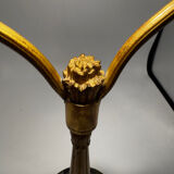 Antique lamp known as a lyre in bronze and marble from the late 19th century.
