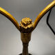 Antique lamp known as a lyre in bronze and marble from the late 19th century.