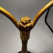 Antique lamp known as a lyre in bronze and marble from the late 19th century.