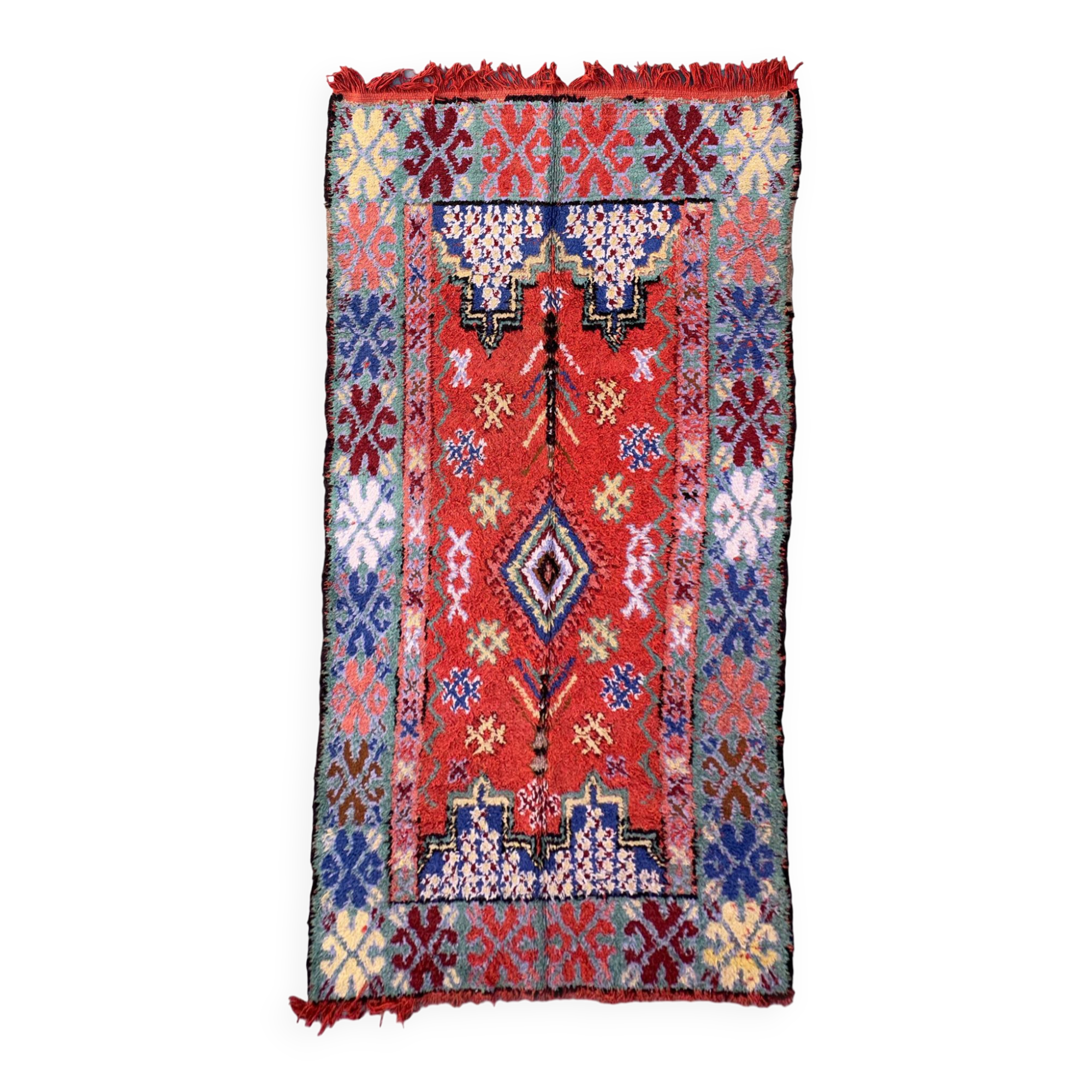Colorful Moroccan boujad rug - 167 x 322 cm