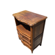 Small Louis XV bedside table in oak – niche and 3 drawers