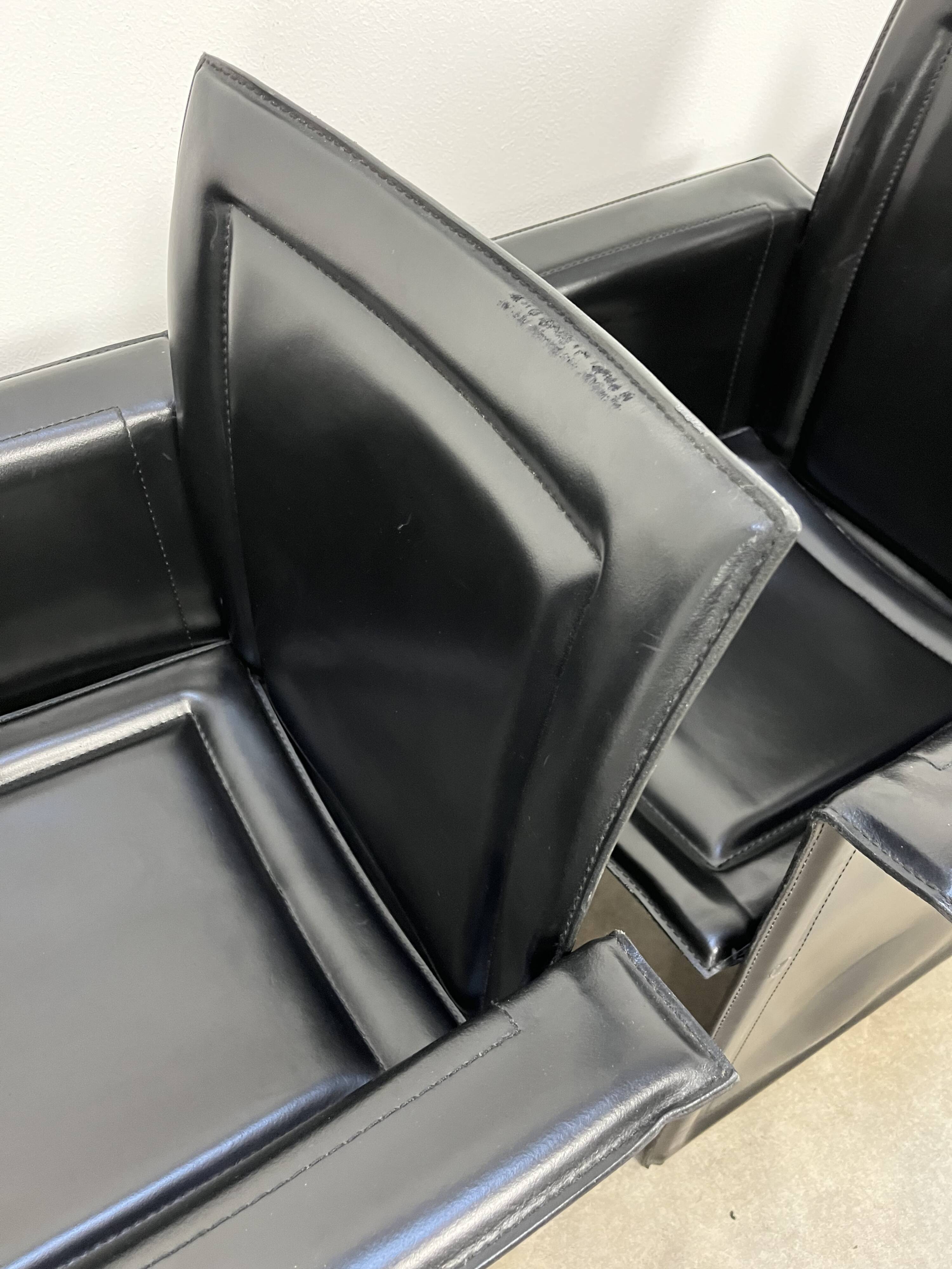 8 style Korium leather chairs in the style of Matteo Grassi