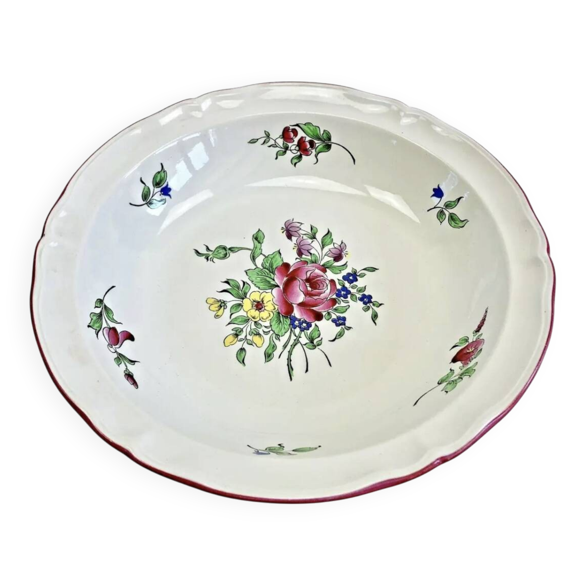 OLD ROUND HOLLOW DISH 26.5 CM SALAD BOWL LUNEVILLE REVERBERE