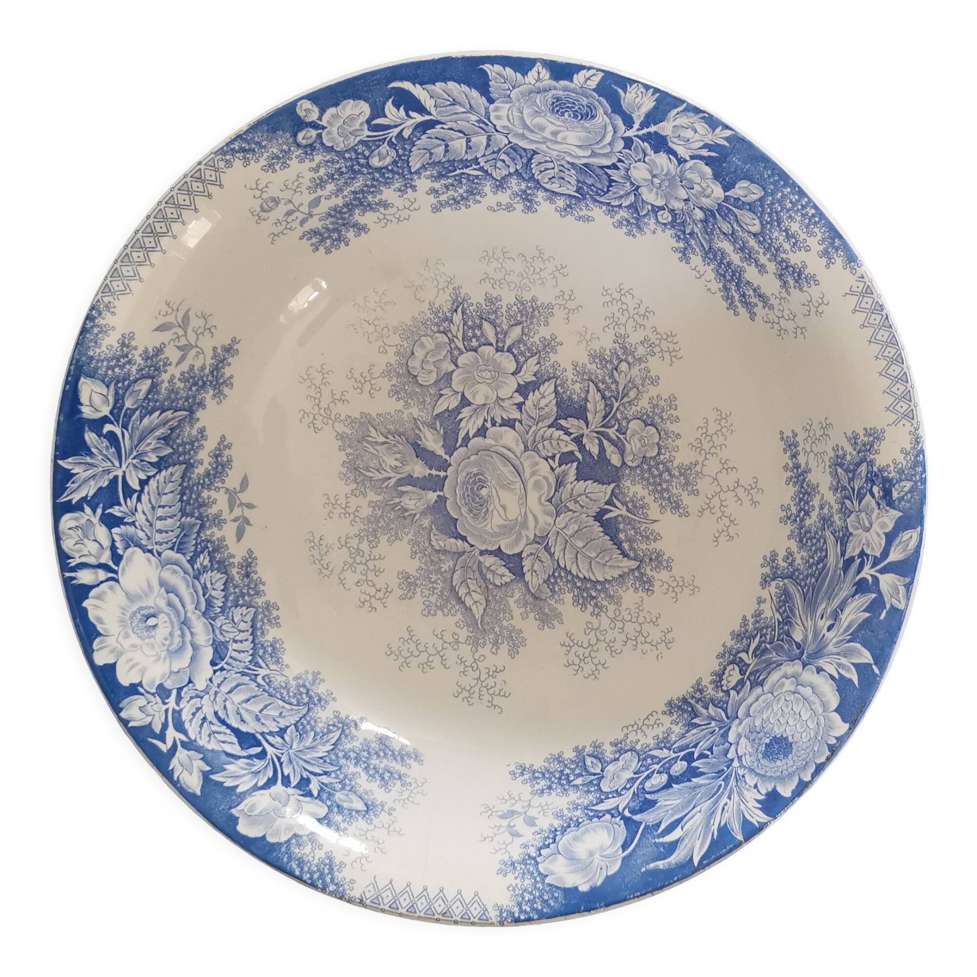 Salad bowl in iron earth Sarreguemines U & C model "Planter"