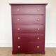 Chest of drawers with 5 drawers in black cherry.