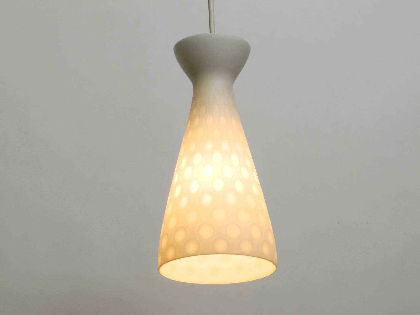 Mid Century glass Diabolo pendant lamp by Aloys Gangkofner Peill & Putzler
