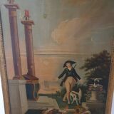 Masonic trumeau "Here are my pleasures" early 19th century - 147×74cm