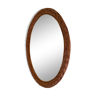 Miroir ovale en rotin tressé