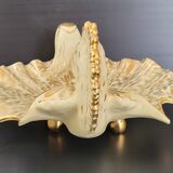 IMPORTANT ITALIAN CERAMIC FRUIT BOWL 1960 FISH UNDER SHELL