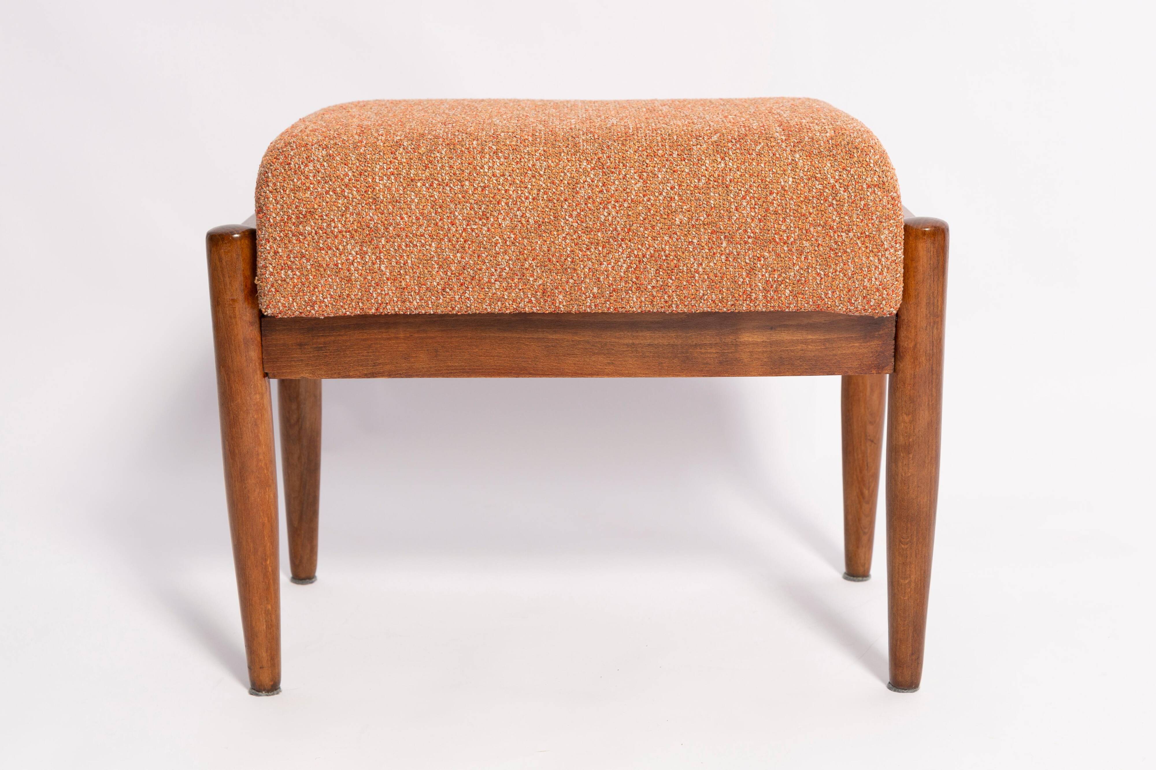 Vintage orange mélange footstool pair from the 20th century, Edmund Homa, 1960s.